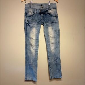 J Rags Famous double waist Men's Denim Slim Jeans in Light Blue, Sz 27, low rise
